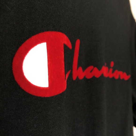 Champion Medium Fuzzy/Velvet Spellout Short Sleeve - Picture 3 of 8